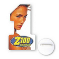 #1 Shape Plastic Advertising Campaign Button (3"x1.75")